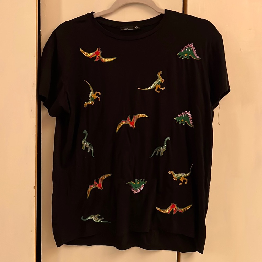 Sequin dinosaur Zara tshirt
